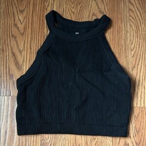 Black Ribbed Halter Top aerie